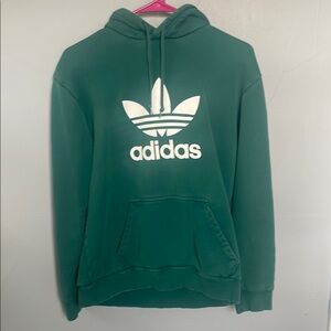 Adidas Men’s Small Forest Green Logo trefoil Hoodie Sweatshirt street sporty